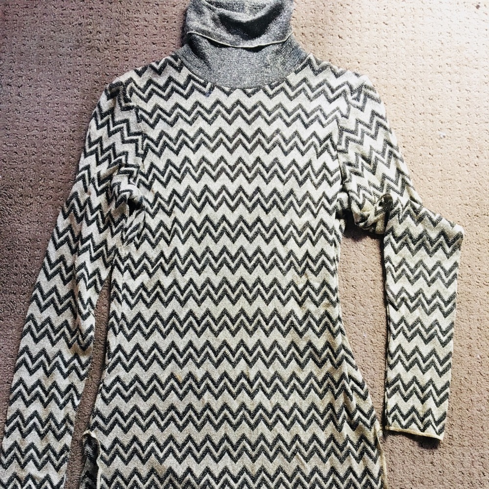 M Missoni metallic black/gold turtleneck tunic